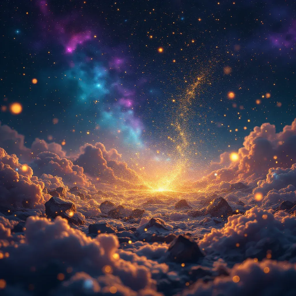 Açık Alanda Deprem Görmek — Ruyada Deprem Gormek sembolünün açık alanda deprem görmek varyantını temsil eden cosmic mini görsel.