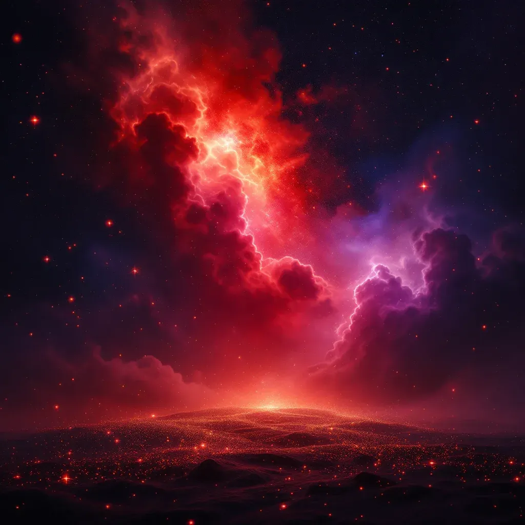 浅红色见红 — 代表梦见怀孕时出血这一象征的浅红见红变体的宇宙感小图。
