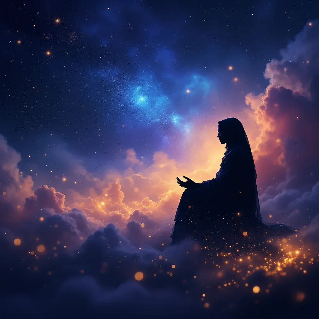 Rebelarse contra Dios con una luz clara — miniimagen cósmica que representa la variante de rebelarse contra Dios con luz clara del símbolo Soñar con rebelarse contra Dios.