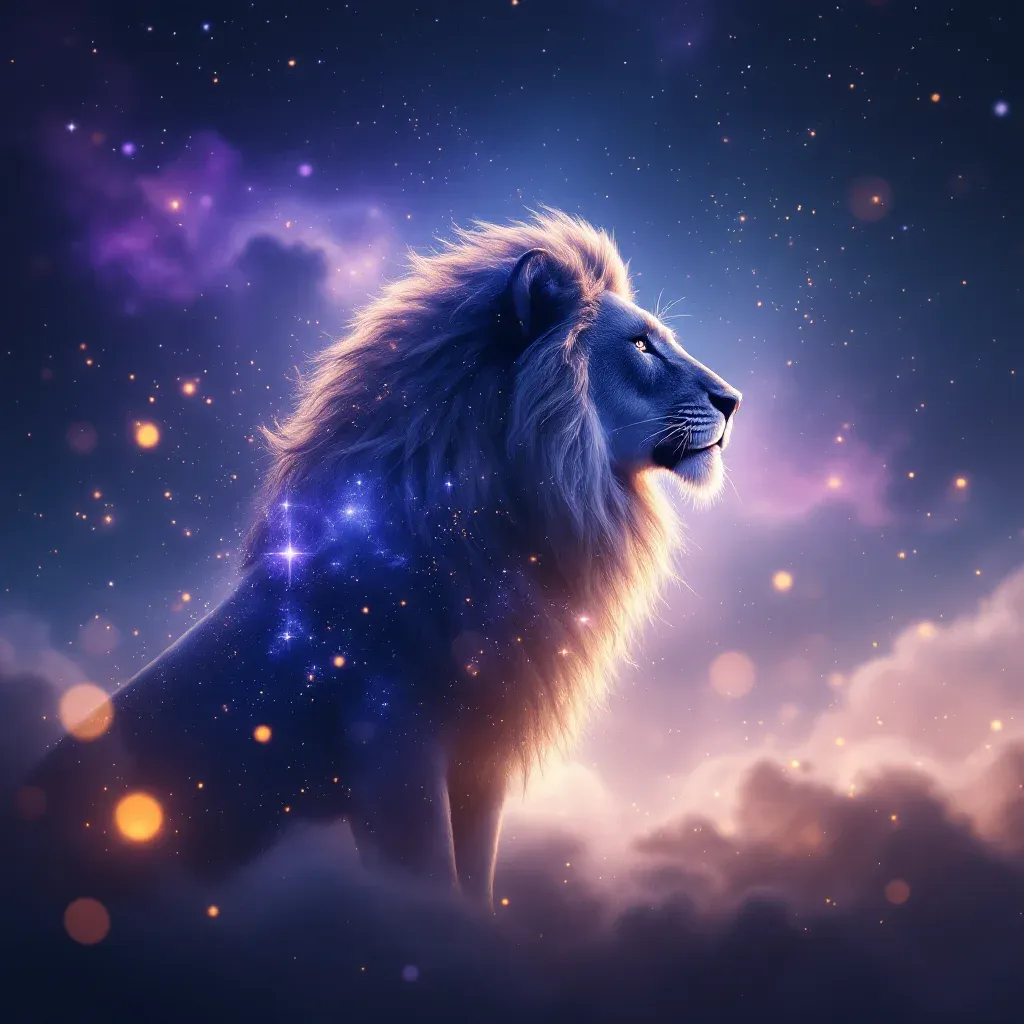 Beyaz Aslan — Aslan sembolünün beyaz aslan varyantını temsil eden cosmic mini görsel.