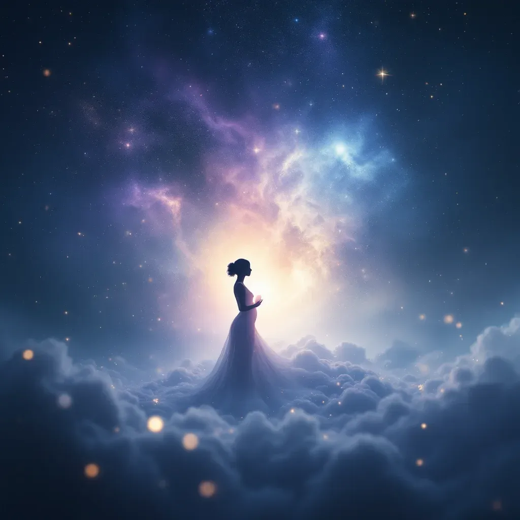 Amamantar a un bebé blanco — Imagen cósmica pequeña que representa la variante de amamantar a un bebé blanco del símbolo Amamantar a un bebé en sueños según Ihya.