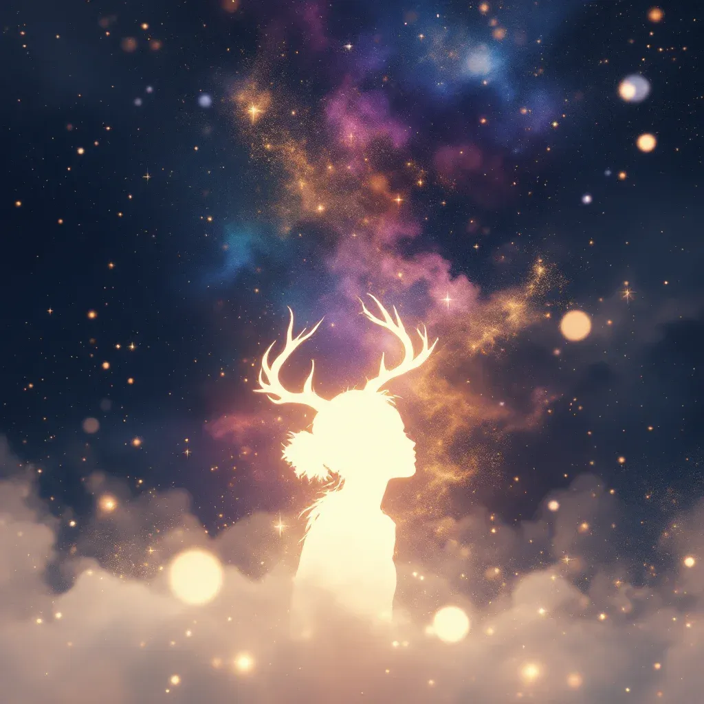 Yinn blanco — imagen cósmica en miniatura que representa la variante de yinn blanco del símbolo Ver un yinn en sueños, pero no sentir miedo.