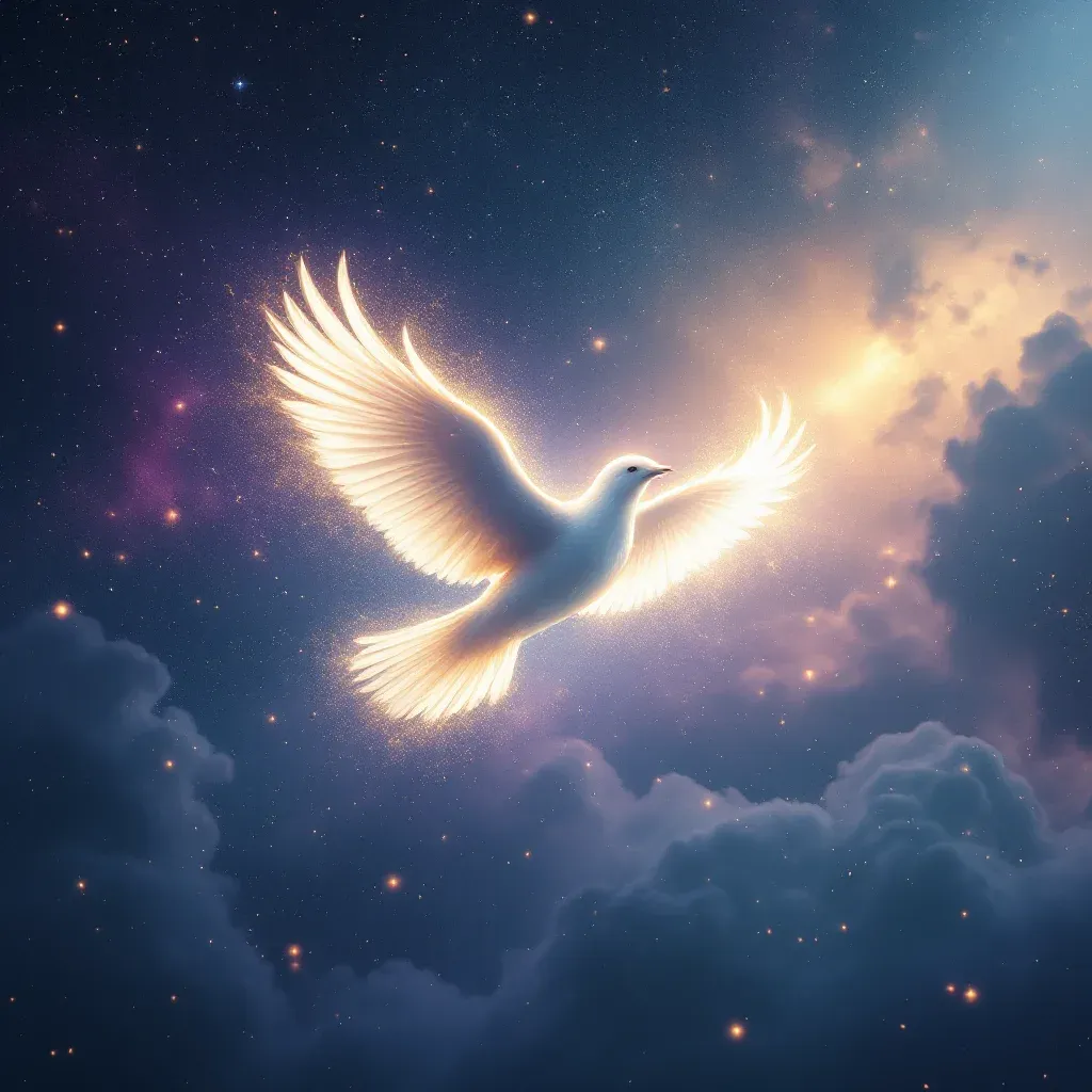 Running Away from Someone Wearing White — a cosmic mini image representing the white-clothed variant of the running-away-from-someone symbol.