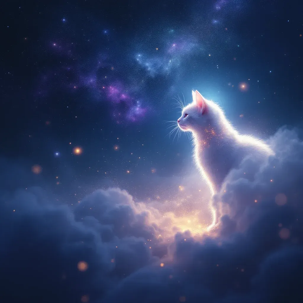 Beyaz Kedi — Kedi sembolünün beyaz kedi varyantını temsil eden cosmic mini görsel.