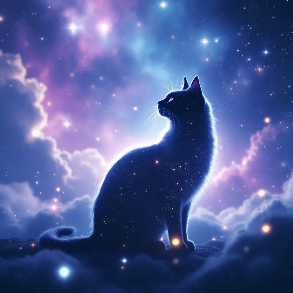 Gato blanco — imagen mini cósmica que representa la variante del gato blanco del símbolo Ver un gato en sueños según Ihya.