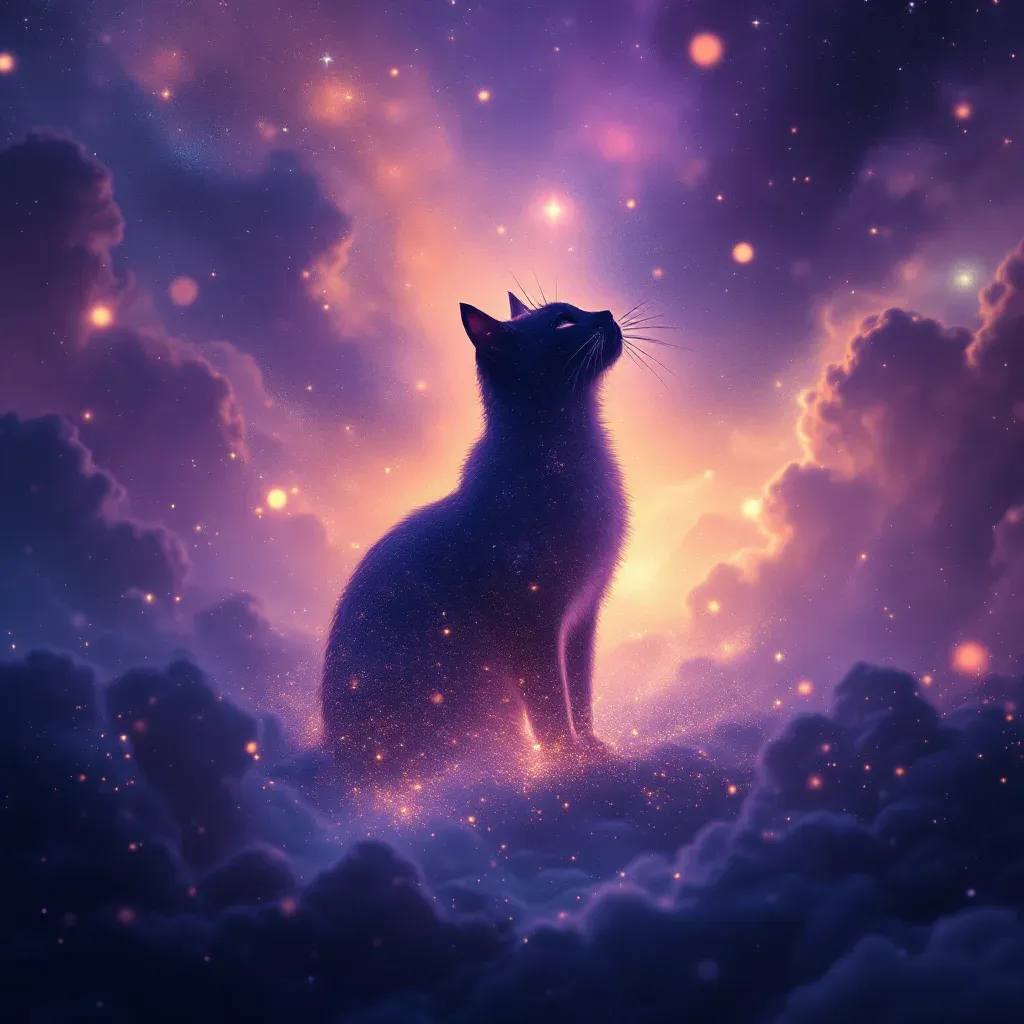 White Cat — a cosmic mini image representing the white-cat variant of the seeing a cat in a dream symbol.