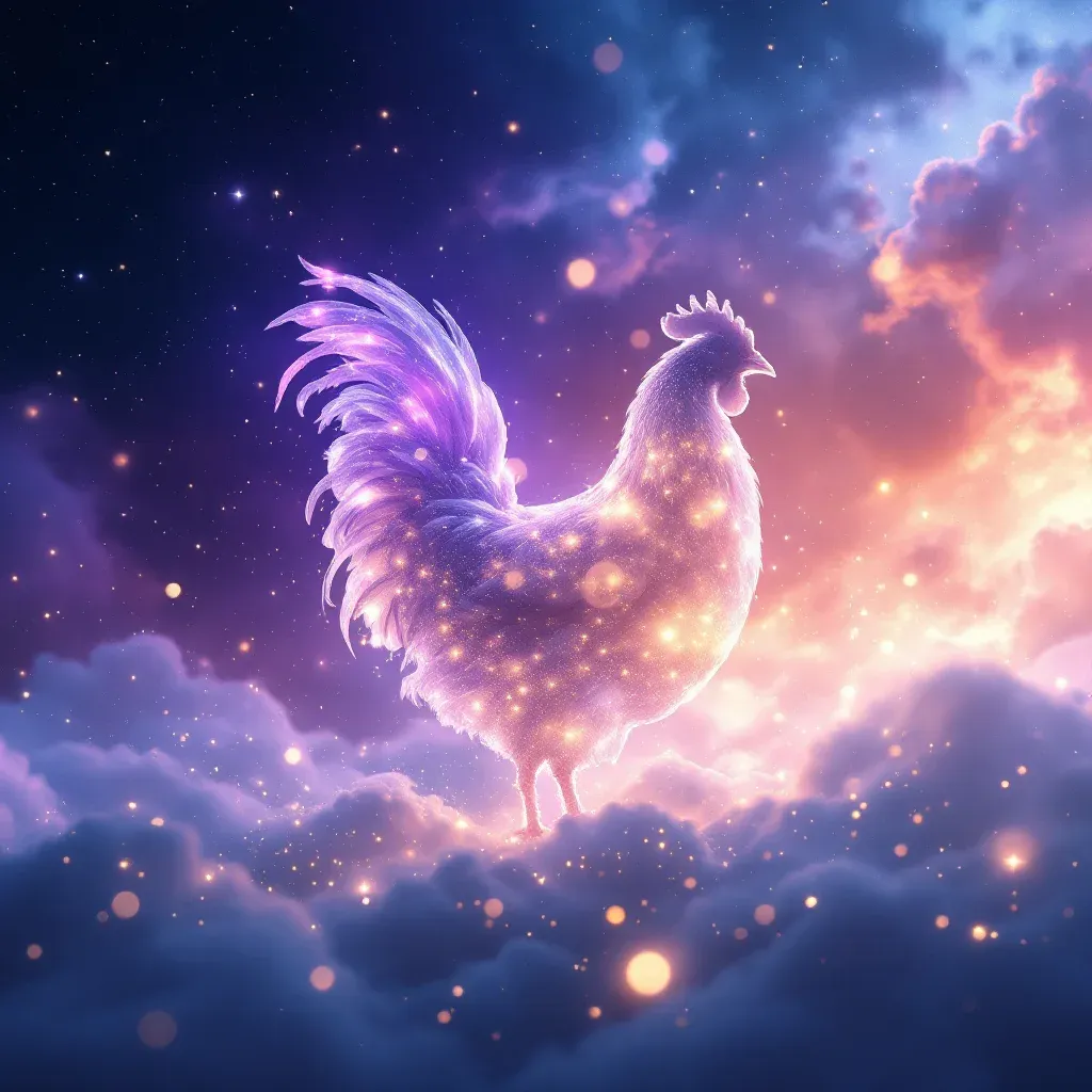 Beyaz Tavuk — Tavuk sembolünün beyaz tavuk varyantını temsil eden cosmic mini görsel.