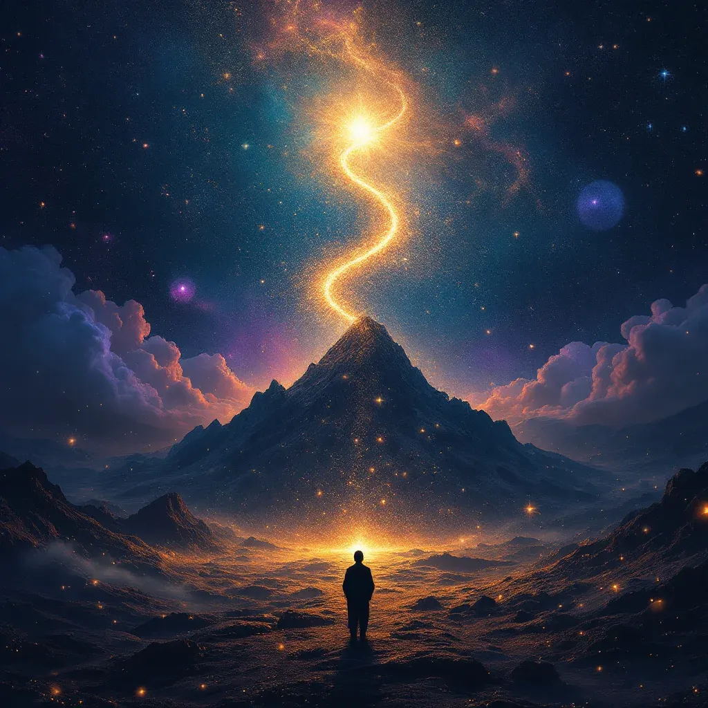 Depremden Sonra Dua Etmek — Ruyada Deprem Gormek sembolünün depremden sonra dua etmek varyantını temsil eden cosmic mini görsel.