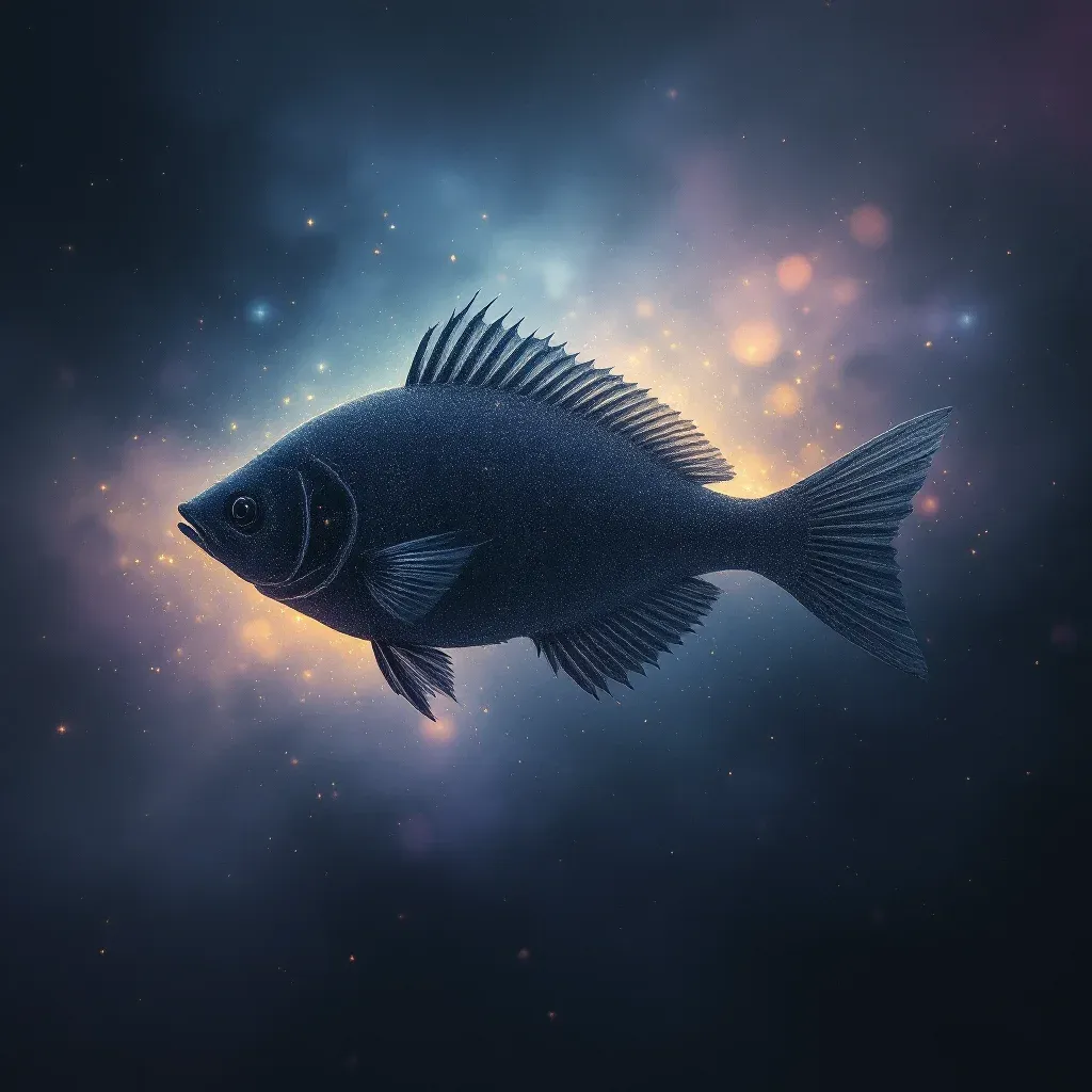 Gri Balık — Balık sembolünün gri balık varyantını temsil eden cosmic mini görsel.