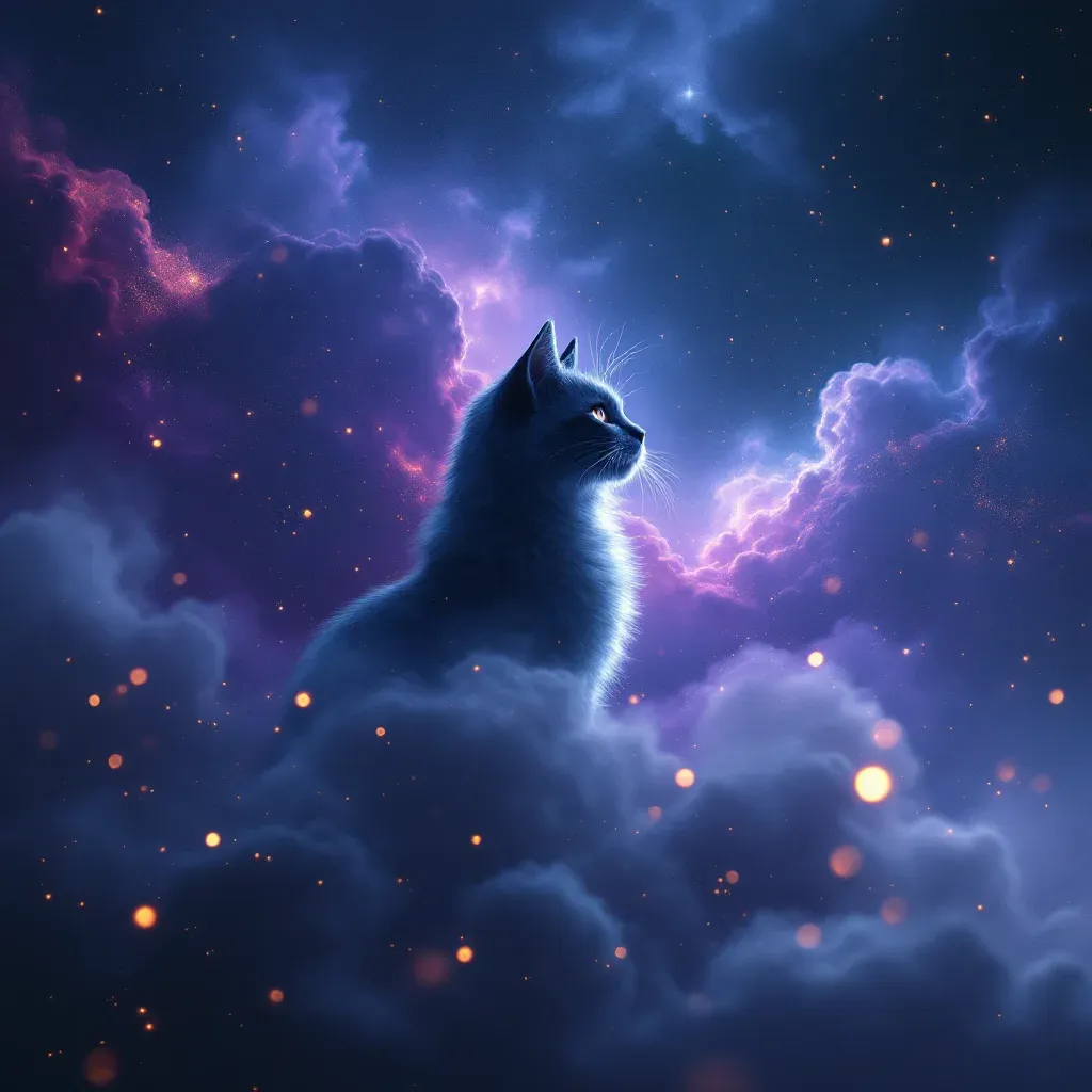Gri Kedi — Kedi sembolünün gri kedi varyantını temsil eden cosmic mini görsel.