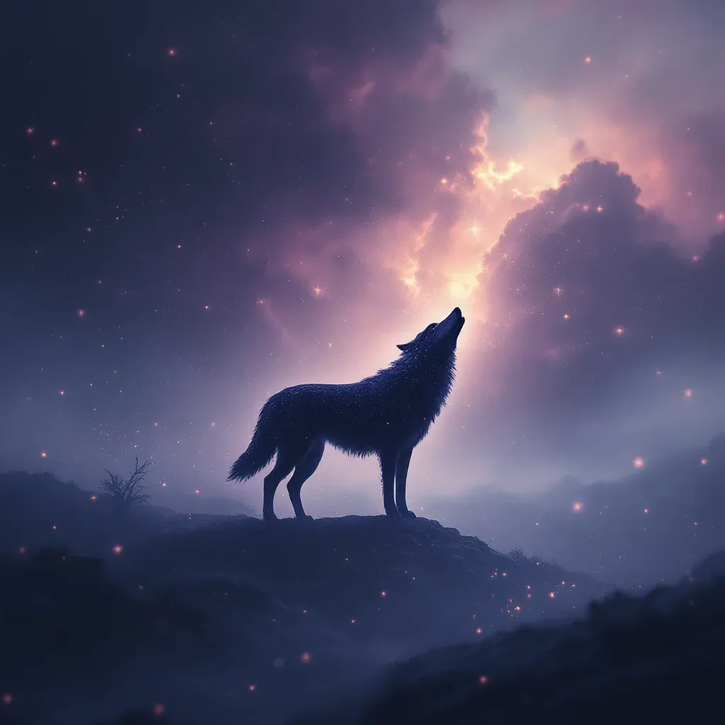 Gri Kurt — Kurt sembolünün gri kurt varyantını temsil eden cosmic mini görsel.