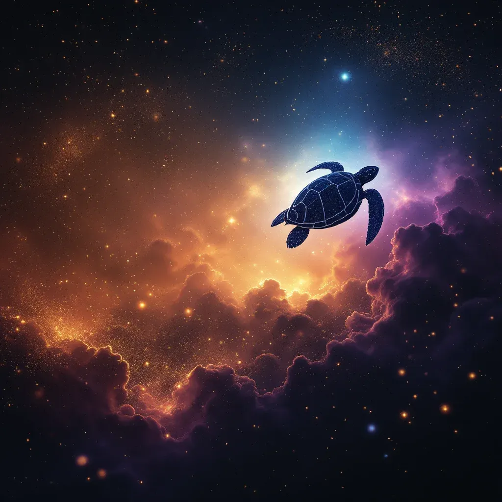 Tortuga caretta caretta marrón — imagen miniatura cósmica que representa la variante marrón del símbolo de la tortuga caretta caretta.