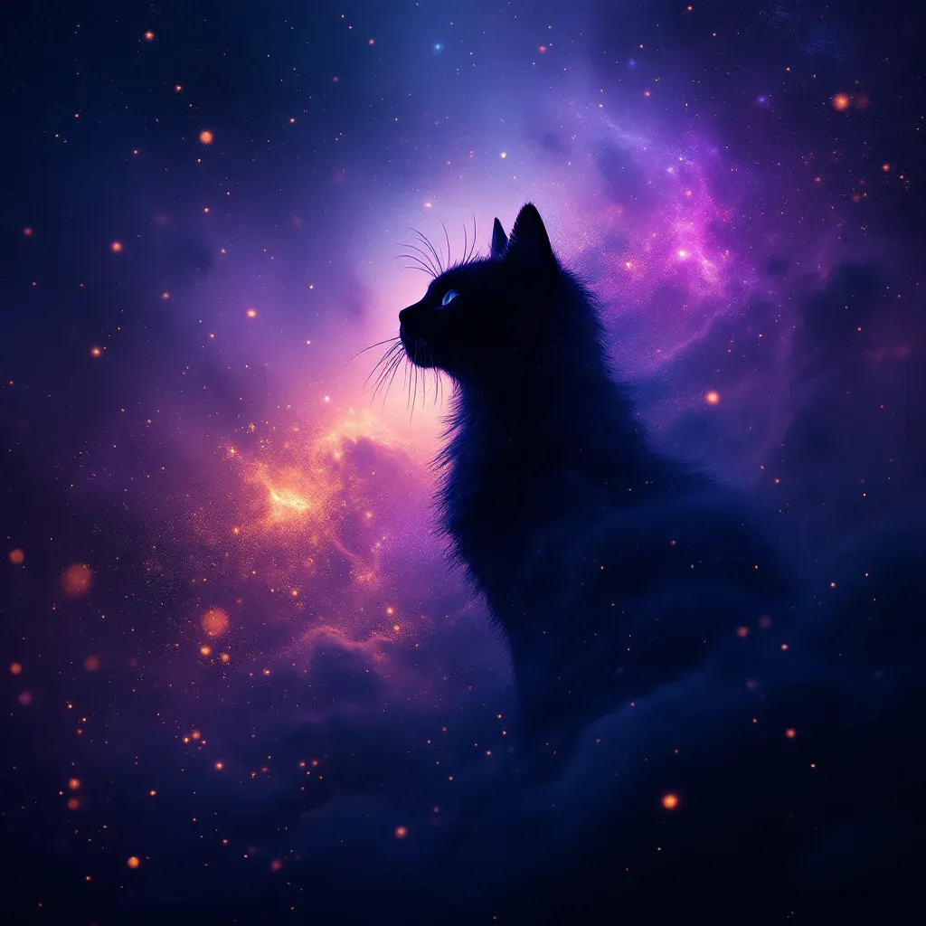 Kaybolan Kedi — Kedi sembolünün kaybolan kedi varyantını temsil eden cosmic mini görsel.