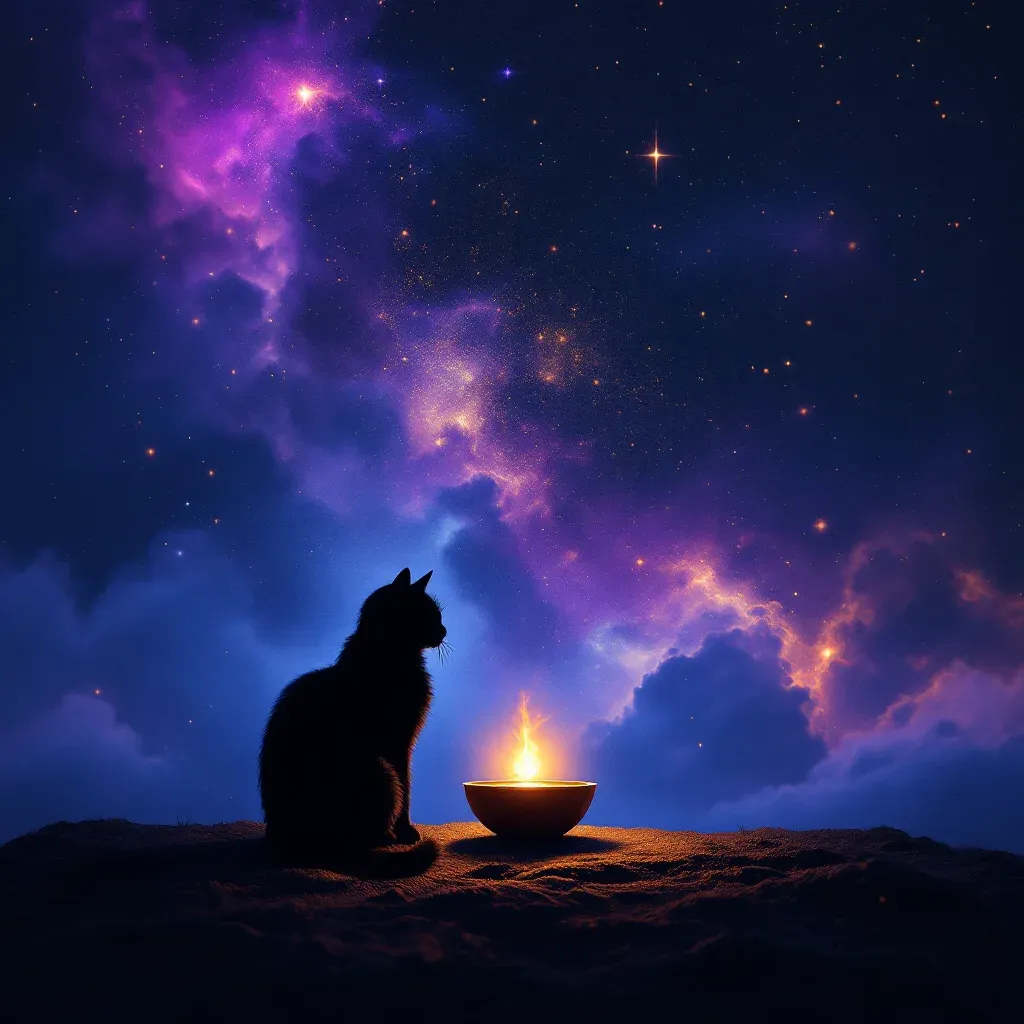 Kedi Beslemek — Kedi sembolünün kedi beslemek varyantını temsil eden cosmic mini görsel.