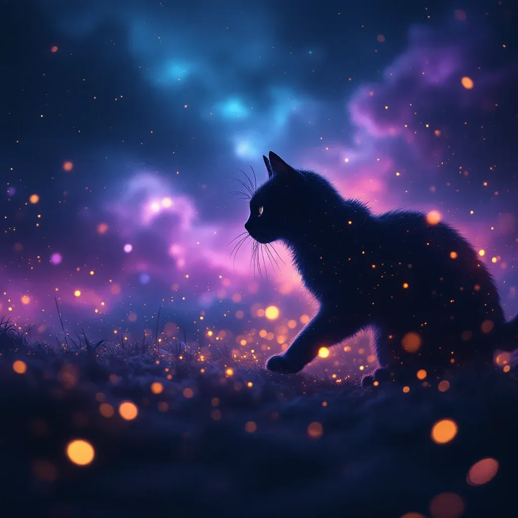 Kedi Kovalamak — Kedi sembolünün kedi kovalamak varyantını temsil eden cosmic mini görsel.