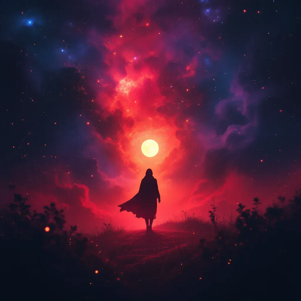 Ser un hombre rojo — imagen mini cósmica que representa la variante ser un hombre rojo del símbolo verse hombre siendo mujer en sueños.