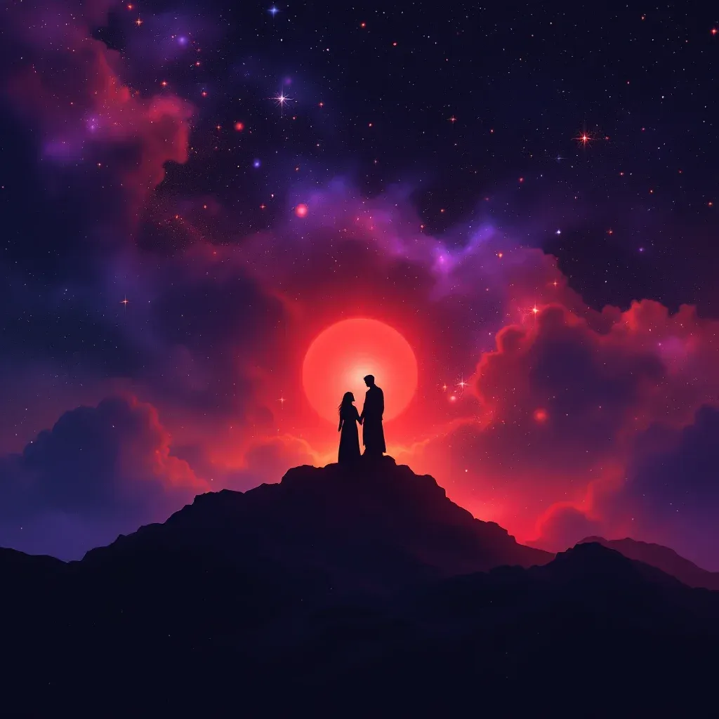 Tener relaciones en rojo — imagen mini cósmica que representa la variante en rojo del símbolo de tener relaciones.