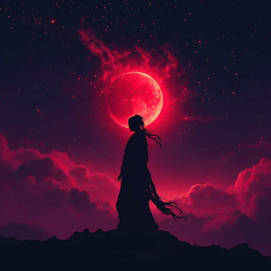 Primo Rojo — Imagen cósmica mini que representa la variante del primo rojo del símbolo de ver a tu primo en sueños.