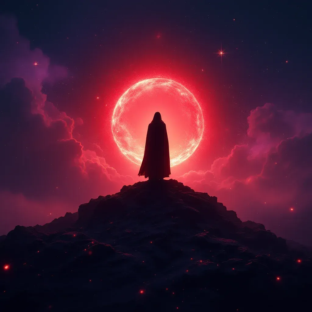 Compromiso rojo — imagen cósmica en miniatura que representa la variante roja del símbolo de comprometerse.