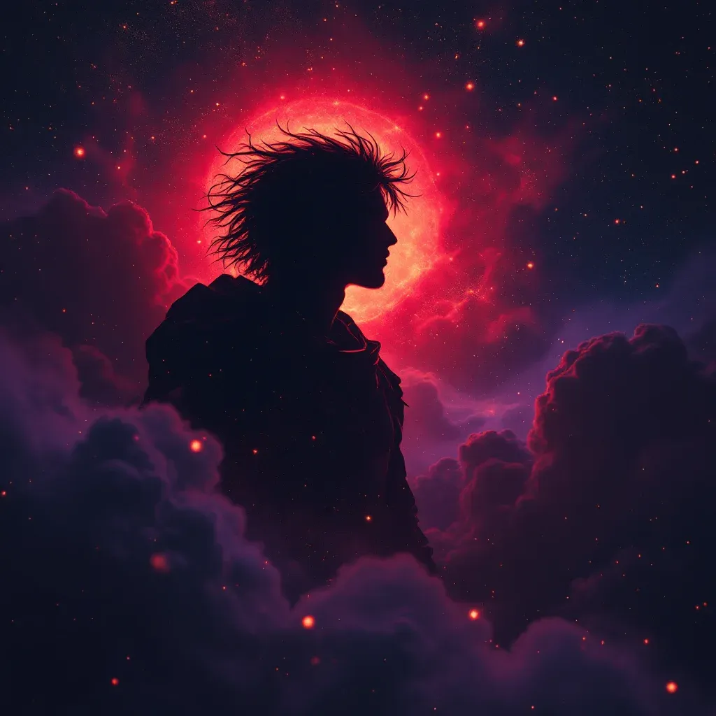 红衣老师 — 代表梦见老师象征中红衣老师变体的宇宙感小图。