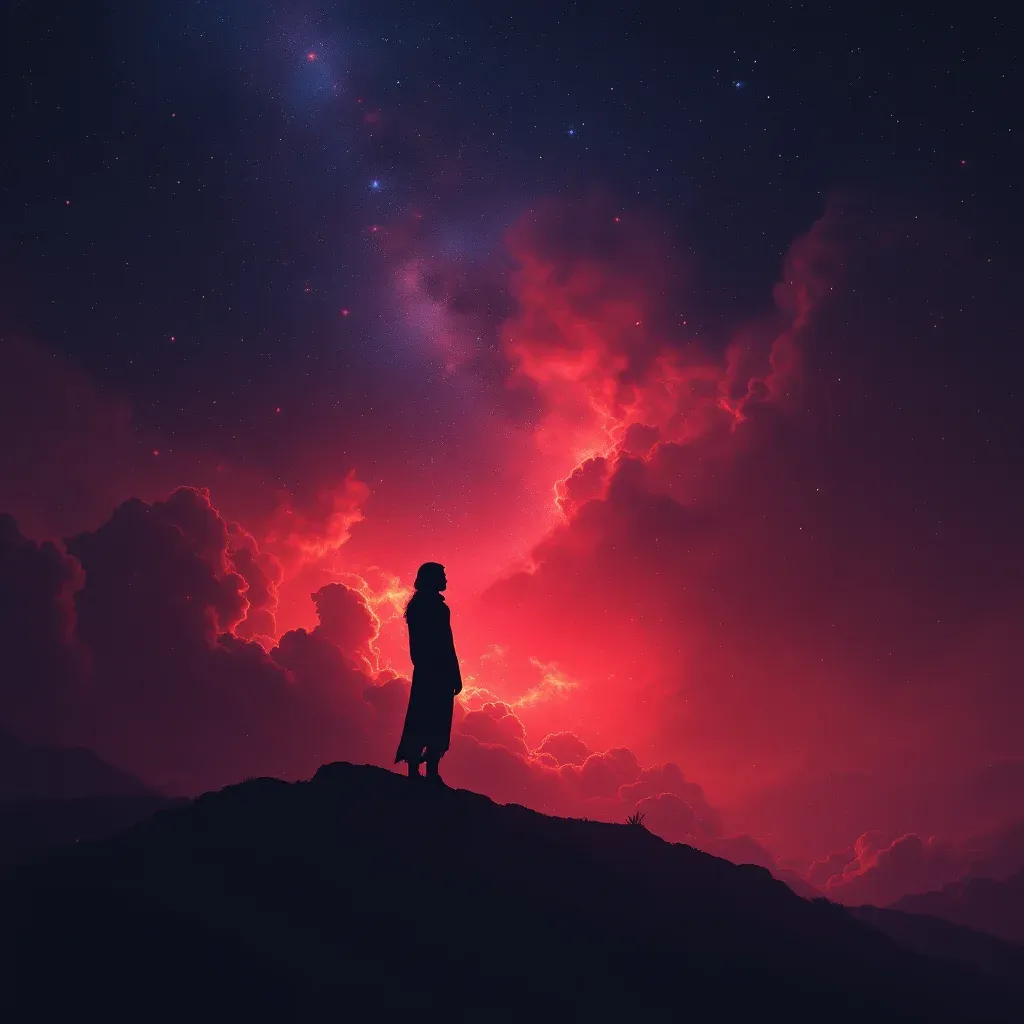 Tonos rojos — Mini imagen cósmica que representa la variante de tonos rojos del símbolo de mensajear a tu ex.