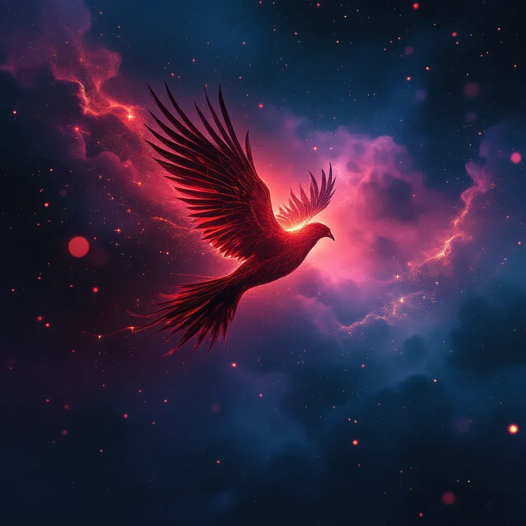 Running Away from Someone in Red Tones — a cosmic mini image representing the red-toned variant of the running-away-from-someone symbol.