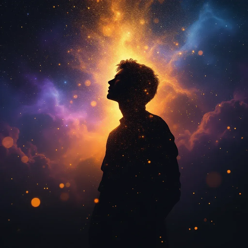 Flujo oscuro o negro — miniimagen cósmica que representa la variante de flujo oscuro o negro del símbolo de Ver a un hombre orinando.