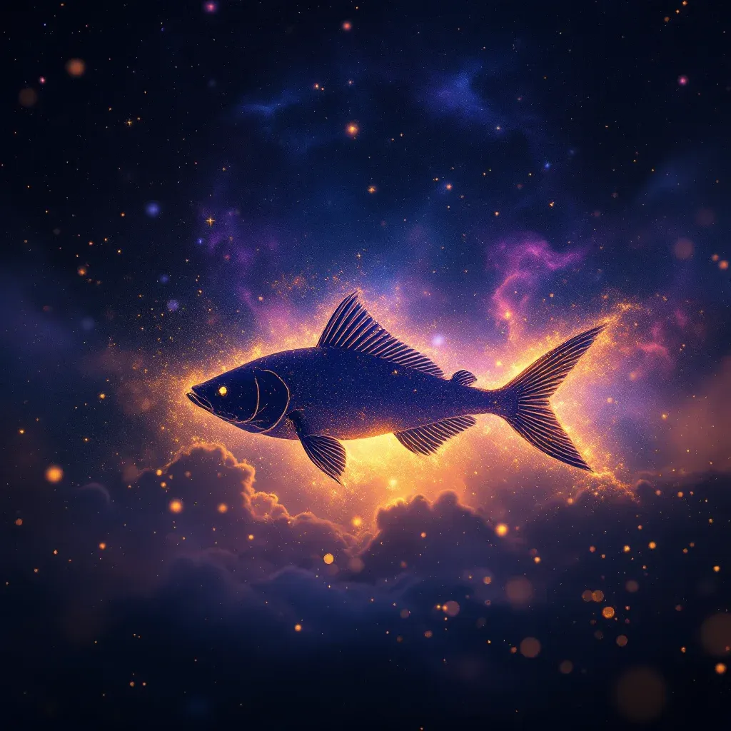 Pazarda Balık Görmek — Balık sembolünün pazarda balık görmek varyantını temsil eden cosmic mini görsel.