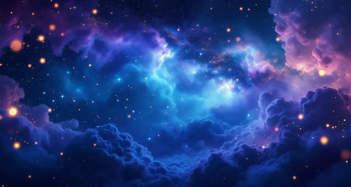 Escena onírica atmosférica con nebulosas morado-magenta y estrellas doradas, que representa el símbolo de ver que alguien te llama en sueños.