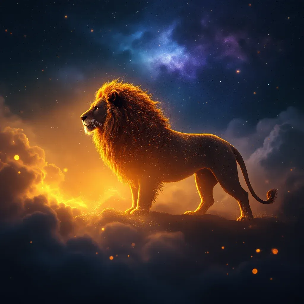 Sarı Aslan — Aslan sembolünün sarı aslan varyantını temsil eden cosmic mini görsel.