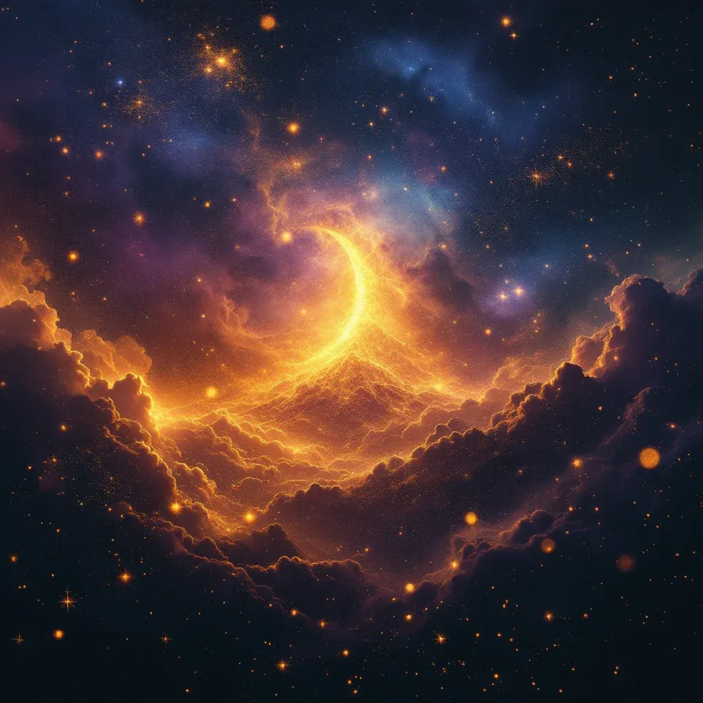Gelbes Erscheinen — kosmisches Mini-Bild, das die gelbe Erscheinungsvariante des Symbols des Ex-Ehemanns der Tochter darstellt.