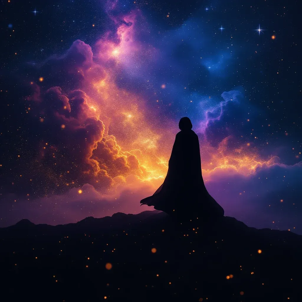 Lluvia fuerte y oscura — Mini imagen cósmica que representa la variante de lluvia fuerte y oscura del símbolo de mojarse bajo la lluvia.