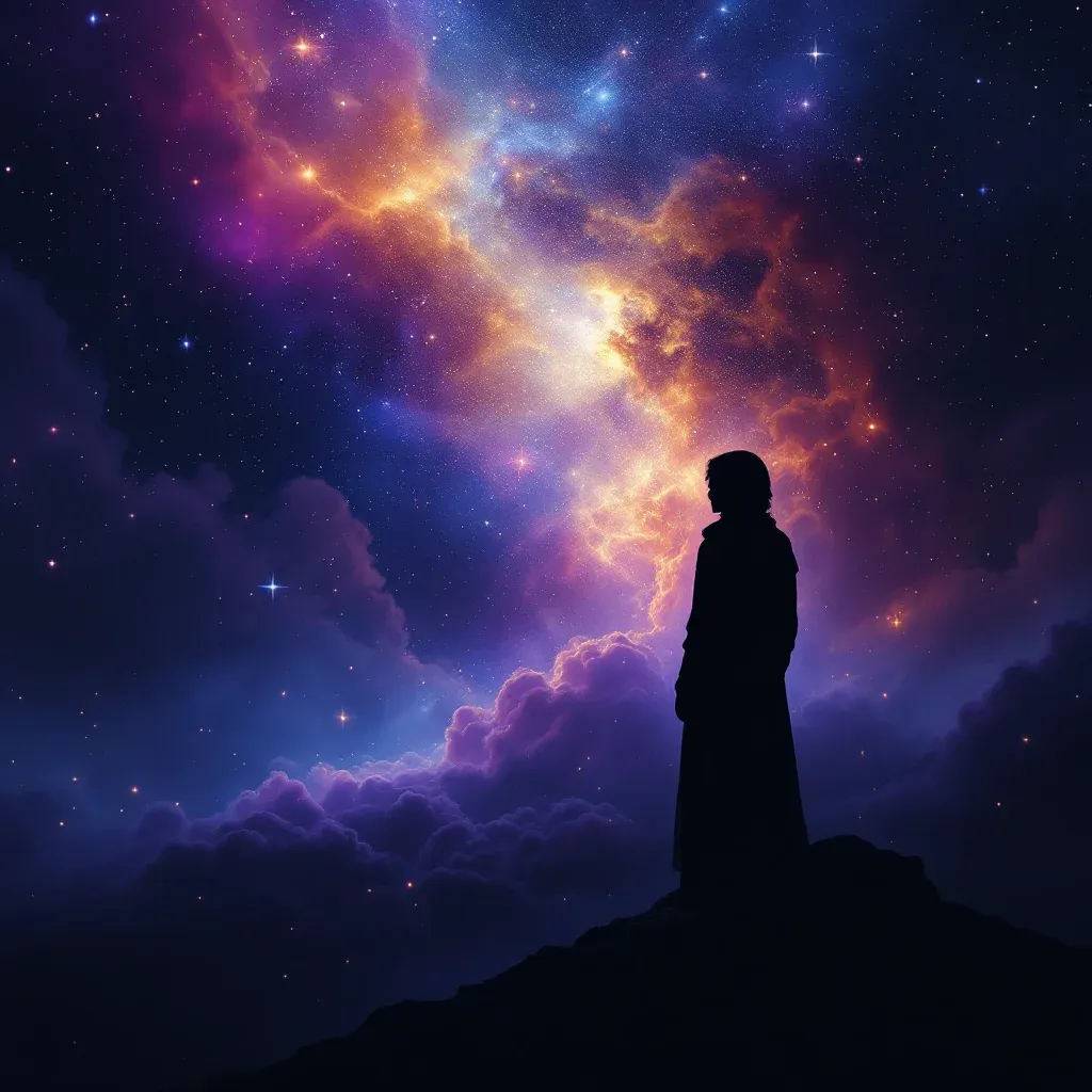 黑树 — 代表“梦见大树被连根拔起”这一符号的黑树变体的宇宙感小图。