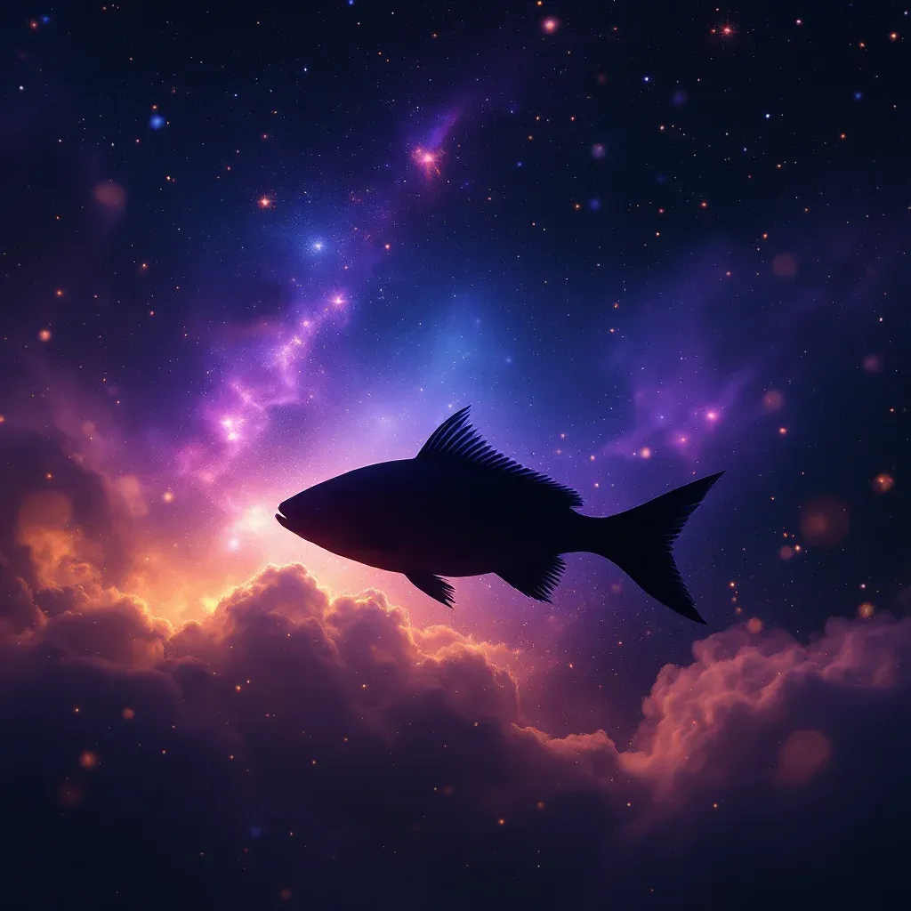 Siyah Balık — Balık sembolünün siyah balık varyantını temsil eden cosmic mini görsel.