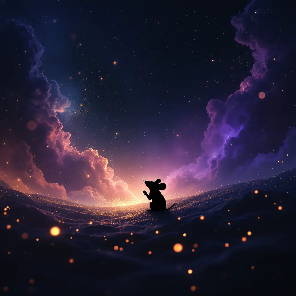 Siyah Fare — Fare sembolünün siyah fare varyantını temsil eden cosmic mini görsel.