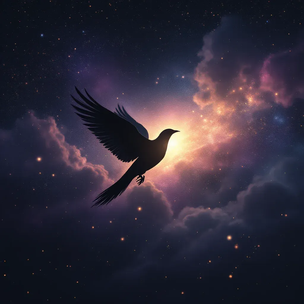 Running Away from Someone Wearing Black — a cosmic mini image representing the black-clothed variant of the running-away-from-someone symbol.