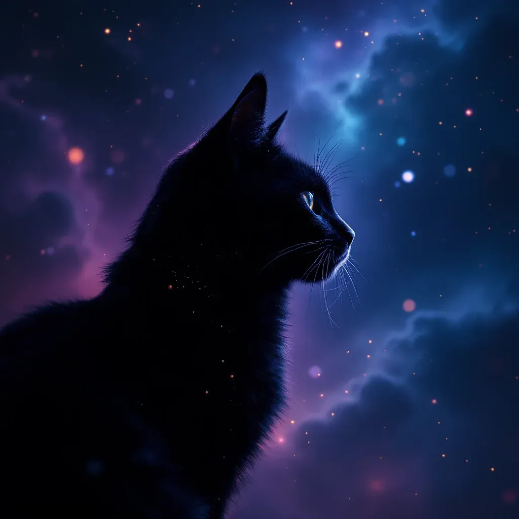 Siyah Kedi — Kedi sembolünün siyah kedi varyantını temsil eden cosmic mini görsel.