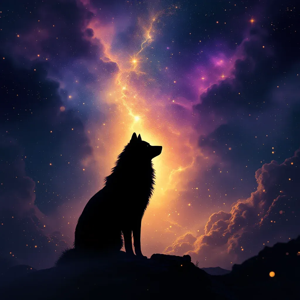 Siyah Kurt — Kurt sembolünün siyah kurt varyantını temsil eden cosmic mini görsel.