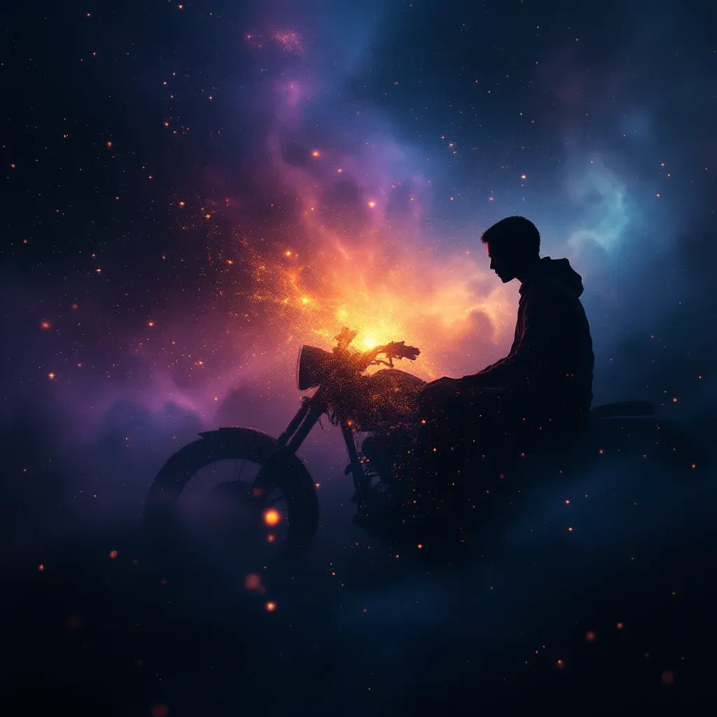 Siyah Motor — Motor Sürmek sembolünün siyah motor varyantını temsil eden cosmic mini görsel.