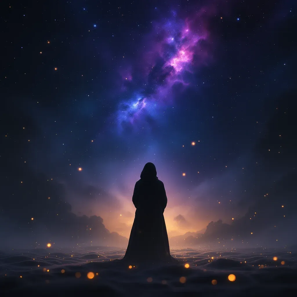 Schwarze Schabe — ein kosmisches Mini-Bild, das die schwarze Schaben-Variante des Symbols „Eine Schabe im Traum sehen“ darstellt.