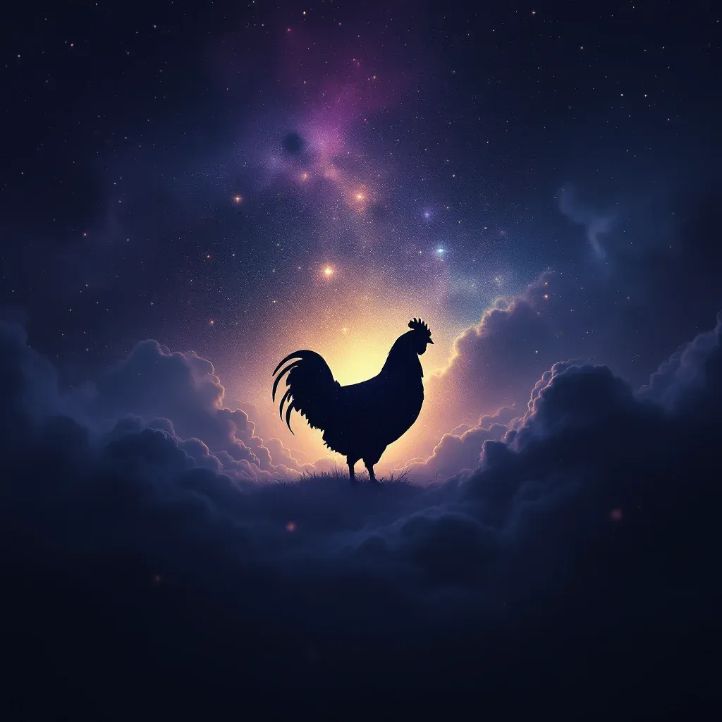 Siyah Tavuk — Tavuk sembolünün siyah tavuk varyantını temsil eden cosmic mini görsel.