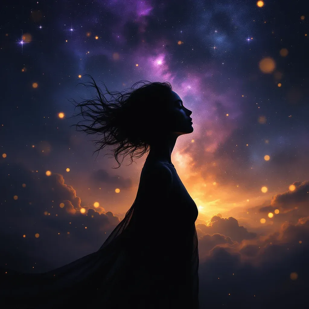 Mar Negro o Oscuro — Imagen mini cósmica que representa la variante de mar negro o oscuro del símbolo de Soñar con Entrar en el Mar.